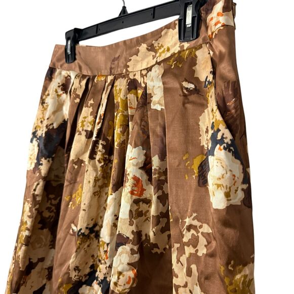 Talbots Brown Floral A-Line Skirt - Picture 10 of 16